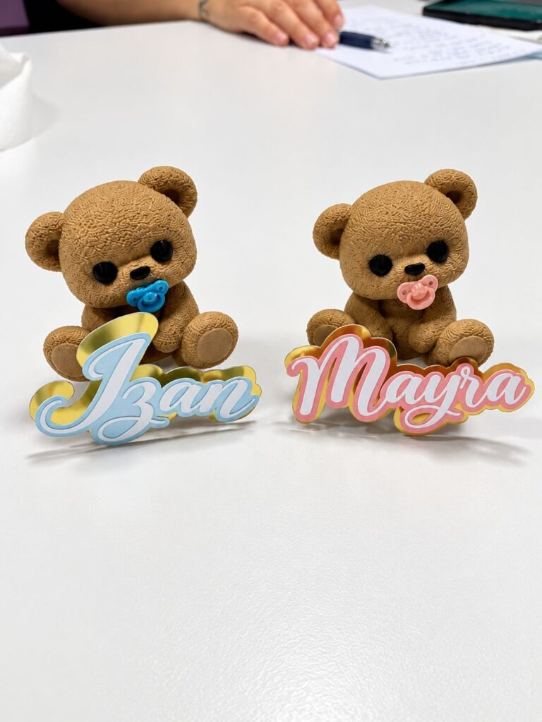 Toppers personalizados con impresión 3D y corte